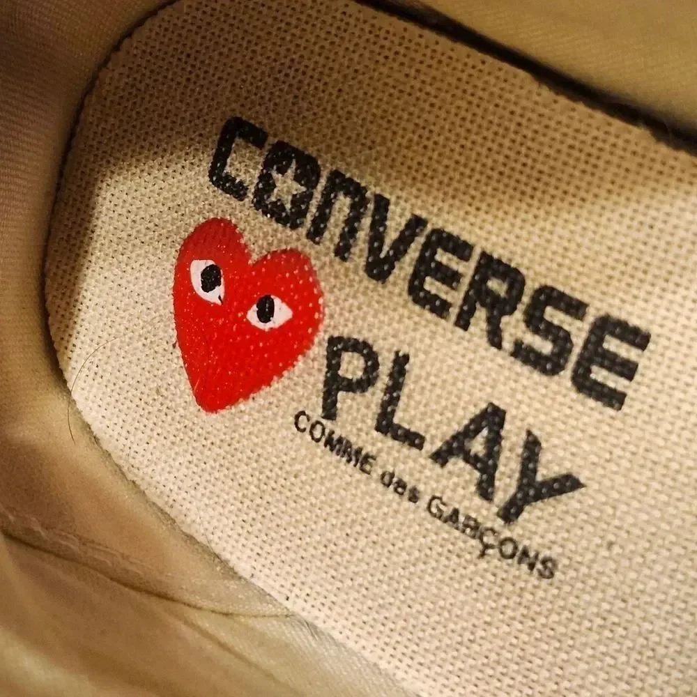 Comme des Garçons PLAY x Converse Chuck 70 Hi Black Heart Sneakers Womens Sz 6